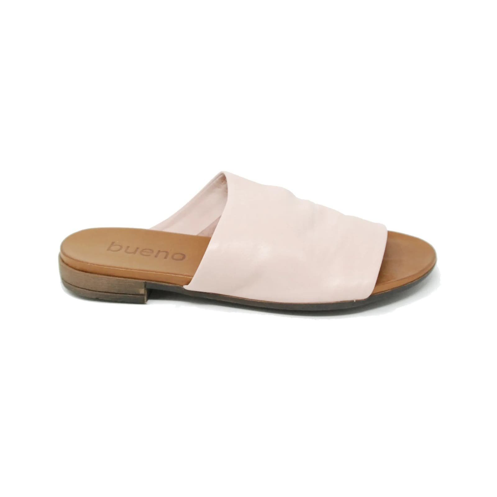 Bueno Pale Pink Coastal Casual Soft Leather Turner Open Toe Sandals Size 40